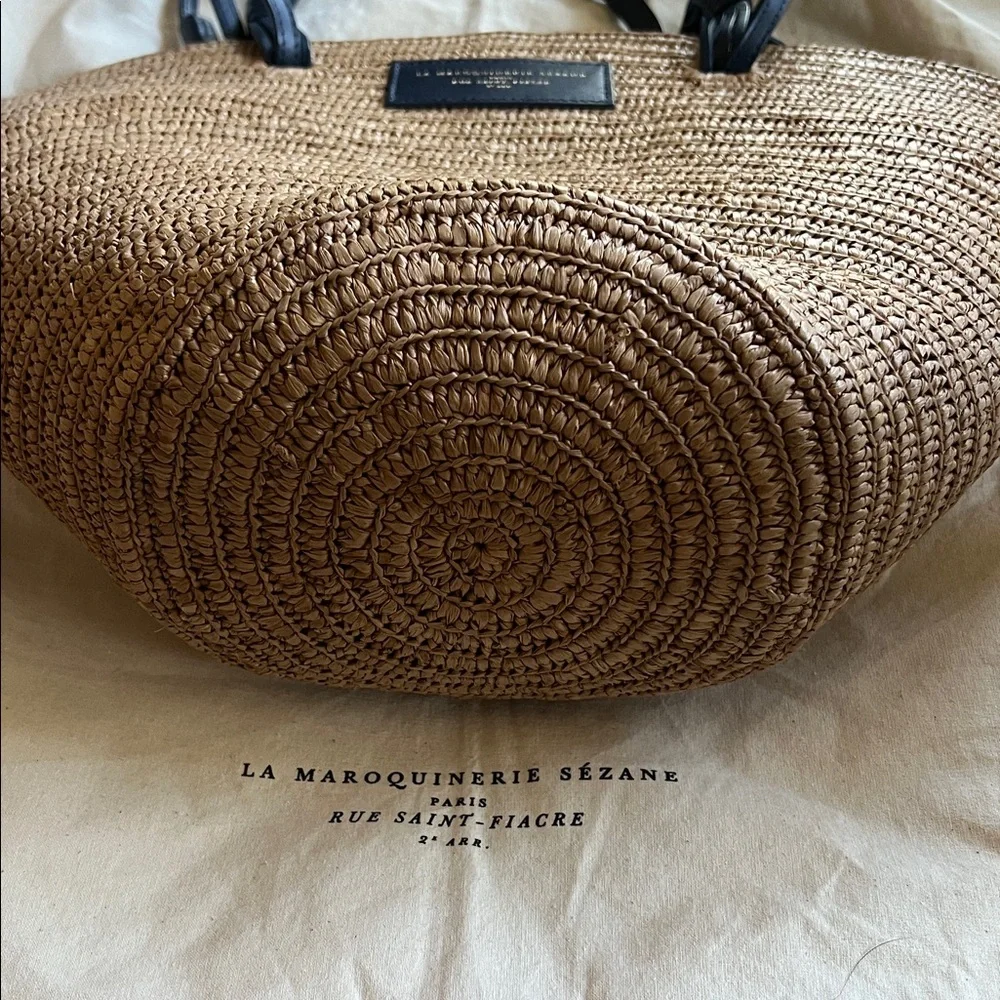Sezane Justine Basket bag with navy - Picture 3 of 14